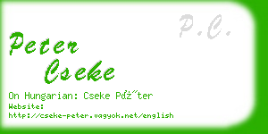 peter cseke business card